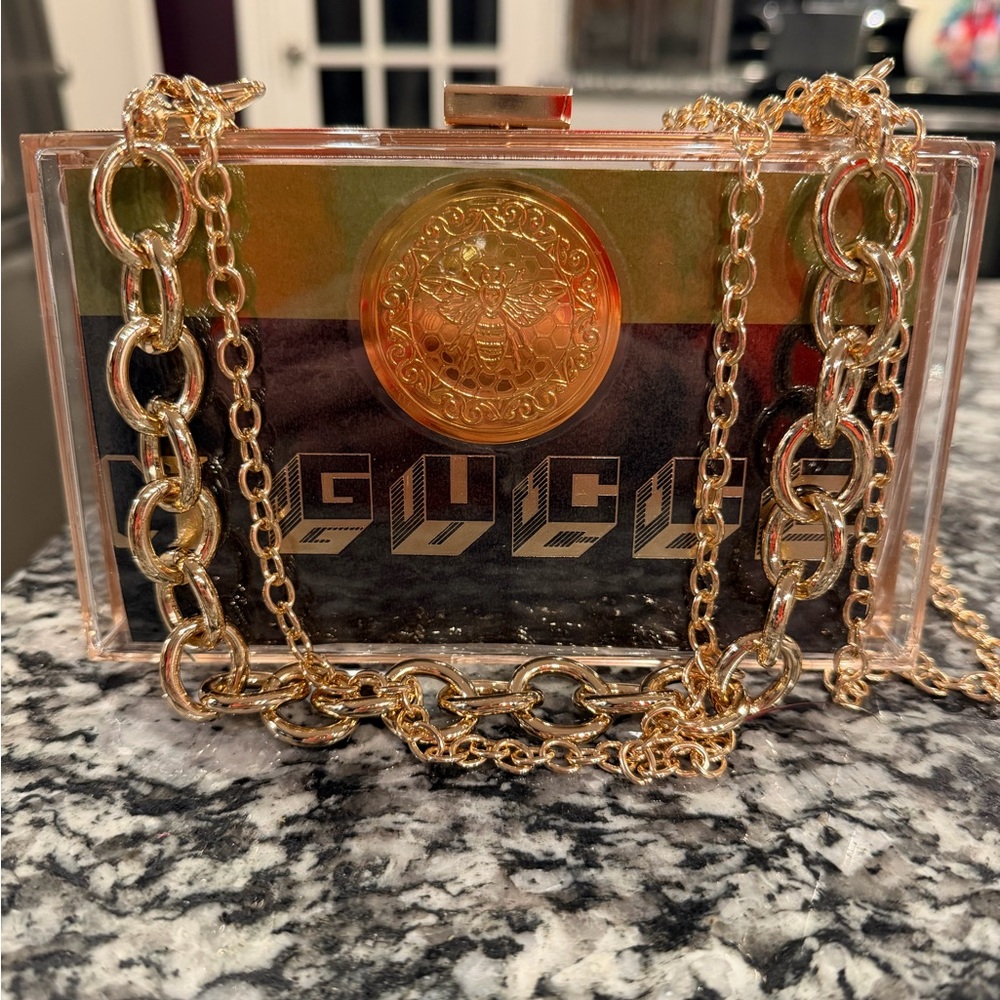 Gucci Gold and Black Chain Crossbody